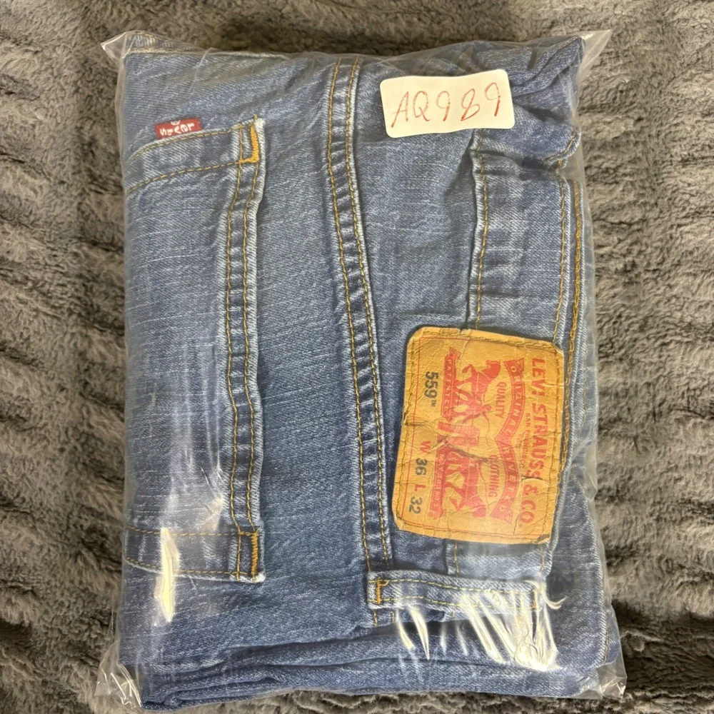 Levis 559 Relaxed Straight Mens Jeans 36x32 Blue Medium Wash Stretch Denim